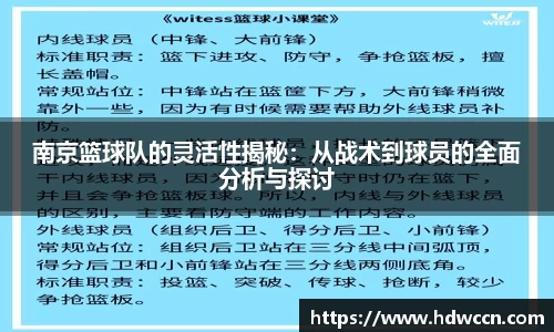 南京篮球队的灵活性揭秘：从战术到球员的全面分析与探讨